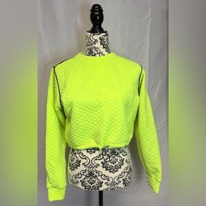 Vibrant Lime Quilted Women's Sweatshirt